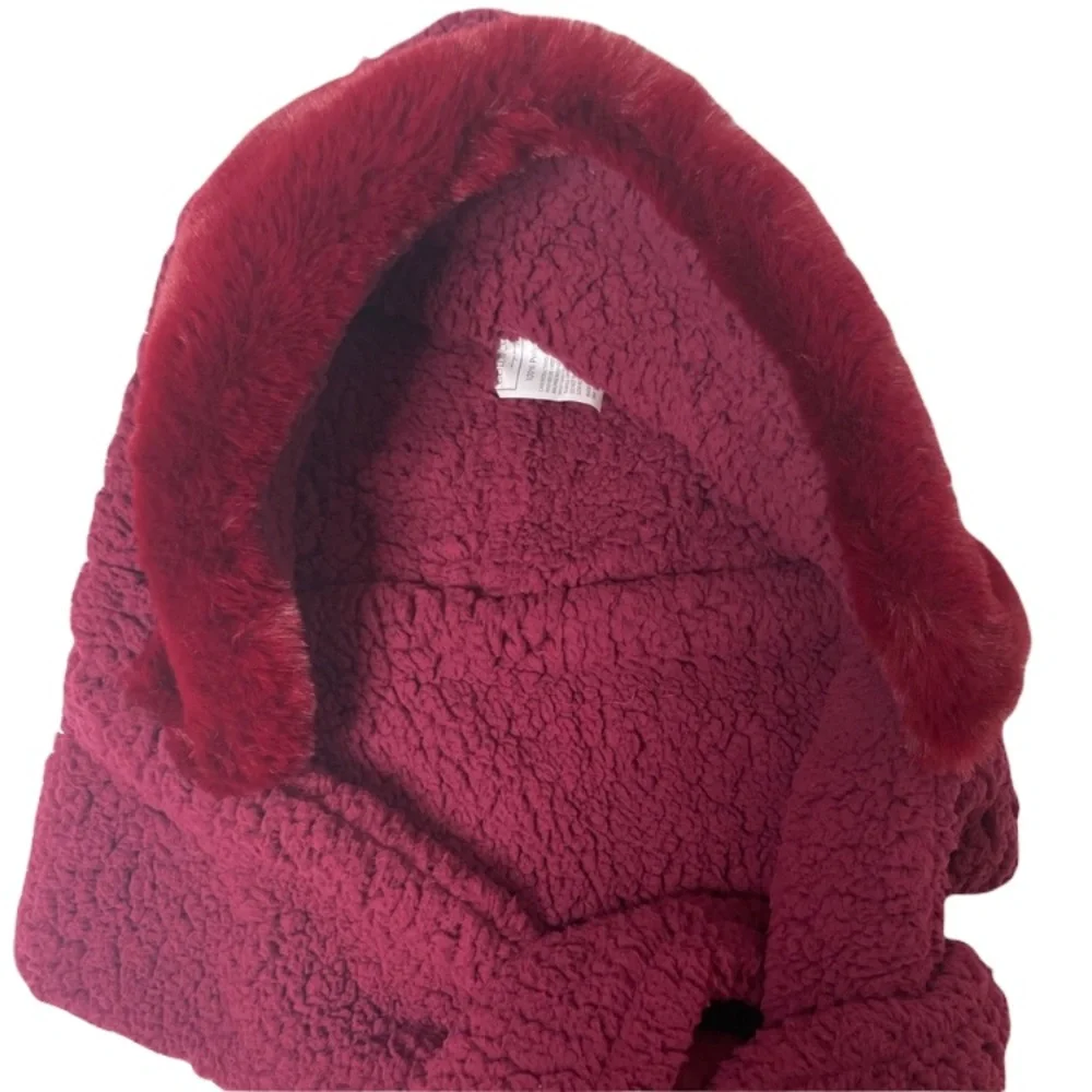 Luxury Hat Scarf Gloves in 1 Set Burgundy Winter White Beige Ivory Womens